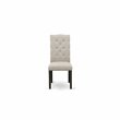 Pemberly Row Fabric Dining Chairs Tufted High Back Wirebrushed Black Set of 2