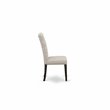 Pemberly Row Fabric Dining Chairs Tufted High Back Wirebrushed Black Set of 2