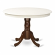 Pemberly Row Hartland Round Wood Dining Table in Cappuccino/White