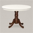 Pemberly Row Hartland Round Wood Dining Table in Cappuccino/White