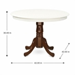 Pemberly Row Hartland Round Wood Dining Table in Cappuccino/White