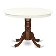 Pemberly Row Hartland Round Wood Dining Table in Cappuccino/White