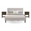 Pemberly Row 3-Piece Upholstered King Bedroom Set in Mist Beige/Jacobean