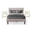 Pemberly Row 3-Piece Upholstered King Bedroom Set in Mist Beige/Cream