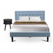 Pemberly Row 2-Piece Queen Bedroom Set with Fabric Platform Bed and Nightstand
