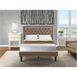 Pemberly Row 2-Piece Bedroom Set with Fabric Upholstered Bed in Cream