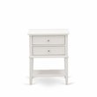 Pemberly Row 2-Piece Bedroom Set with Fabric Upholstered Bed in Cream