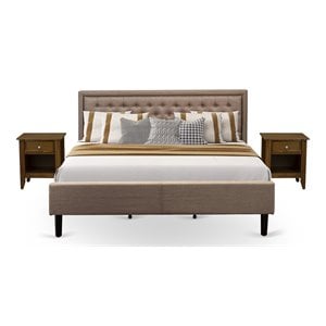 Pemberly Row 3-Piece Wood King Bedroom Set with Walnut Finish