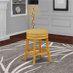 Pemberly Row 24&quot Wood Swivel Backless Bar Stool in Vegas Gold/Oak