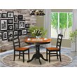 Pemberly Row 3-Piece Dining Set Wood Chairs in Cherry/Black Finish