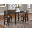 Pemberly Row Buckland 3-Piece Counter Height Dining Table Set in Black