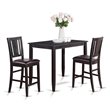 Pemberly Row Buckland 3-Piece Counter Height Dining Table Set in Black