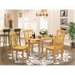 Pemberly Row Norden 5-Piece Oak Wood Dining Table Set with Drop Leaves