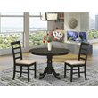 Pemberly Row Hartland 3-Piece Round Kitchen Table and Chairs in Wood Cappuccino
