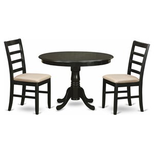 Pemberly Row Hartland 3-Piece Round Kitchen Table and Chairs in Wood Cappuccino