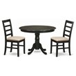 Pemberly Row Hartland 3-Piece Round Kitchen Table and Chairs in Wood Cappuccino