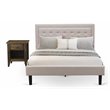 Pemberly Row 2-Piece Wood Queen Bedroom Set in Beige and Jacobean