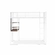 Pemberly Row Metal Twin Loft Bed with Desk in White Finish