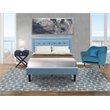 Pemberly Row 2-Piece Wood Full Bedroom Set in Denim Blue Fabric