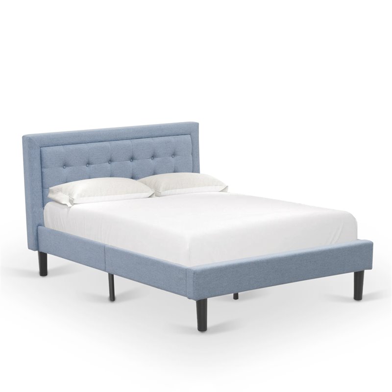 Pemberly Row 2-Piece Wood Full Bedroom Set in Denim Blue and Cream