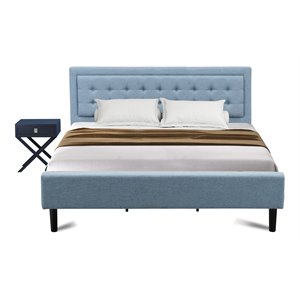 Pemberly Row 2-Piece Wood King Bedroom Set in Denim Blue Finish