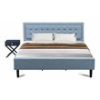 Pemberly Row 2-Piece Wood King Bedroom Set in Denim Blue Finish