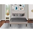 Pemberly Row 2-Piece Fabric Full Bedroom Set in Mist Beige and Walnut