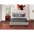 Pemberly Row 2-Piece Fabric Full Bedroom Set in Mist Beige and Burgundy