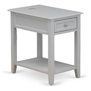 Pemberly Row 24&quot Wood Nightstand with 1 Drawer in Urban Gray Finish
