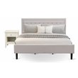 Pemberly Row 2-Piece Wood King Bedroom Set in Mist Beige and Walnut