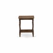 Pemberly Row 2-Piece Wood Full Bedroom Set with Fabric Headboard Brown