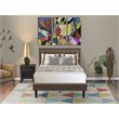 Pemberly Row 2-Piece Full Bedroom Set Fabric Headboard Brown Jacobean