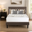 Pemberly Row 2-Piece Full Bedroom Set Fabric Headboard Brown Jacobean