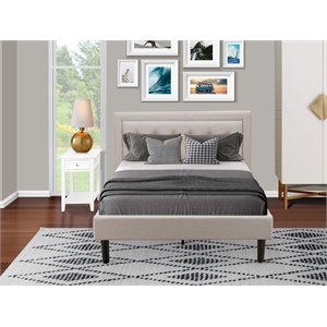 Pemberly Row 2-Piece Full Bedroom Set with Mist Beige Fabric Upholstery