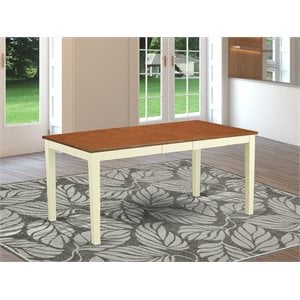 Pemberly Row Rectangular Extendable Wood Dining Table in Cream/Cherry