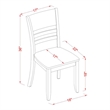 Pemberly Row Set of 2 Wood Dining Chairs with Espresso Finish