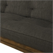 Pemberly Row Tucson Queen Wood Futon with Linen Charcoal Mattress