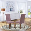Pemberly Row Fabric Dining Chairs in Mahogany/Purple (Set of 2)