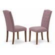 Pemberly Row Fabric Dining Chairs in Mahogany/Purple (Set of 2)