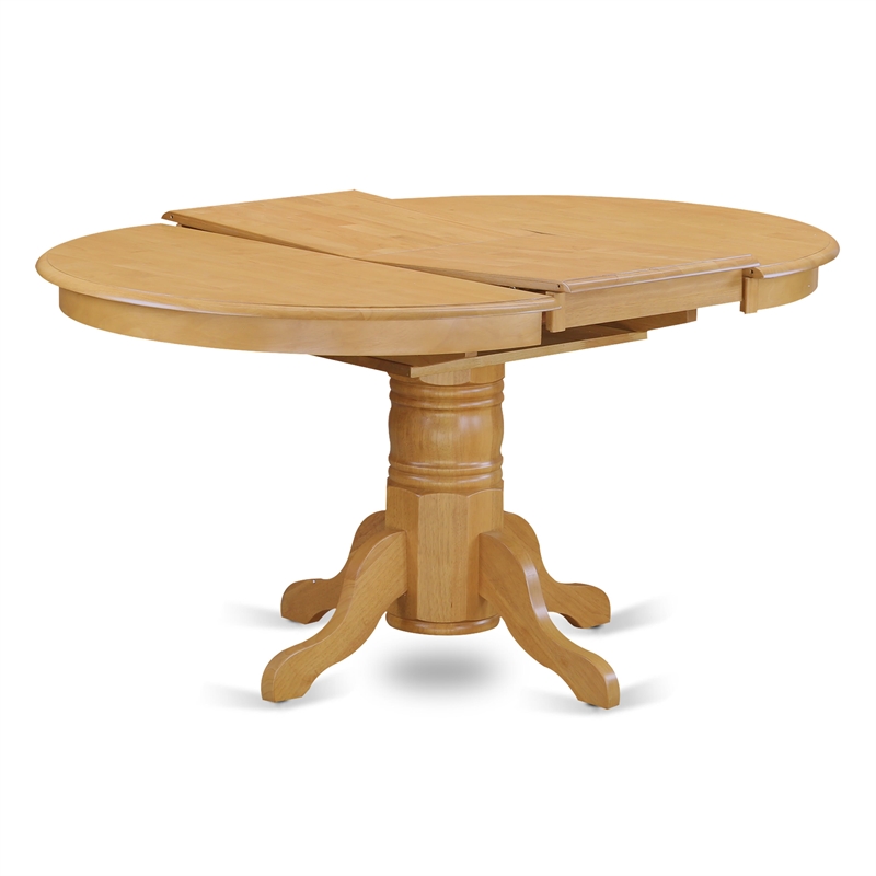Pemberly Row 7-Piece Oval Butterfly Dining Set in Oak and Brown Faux Leather