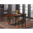 Pemberly Row 3-Piece Dining Set in Black and Cherry with Wood Chairs