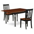 Pemberly Row 3-Piece Dining Set in Black and Cherry with Wood Chairs