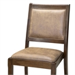 Pemberly Row Dining Chairs in Walnut Faux Leather Wood (Set of 2)