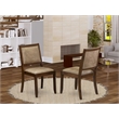 Pemberly Row Dining Chairs in Walnut Faux Leather Wood (Set of 2)