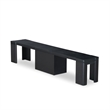 Pemberly Row Extendable Wooden Bench in Black Finish