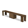 Pemberly Row Extendable Wooden Bench in Walnut Finish