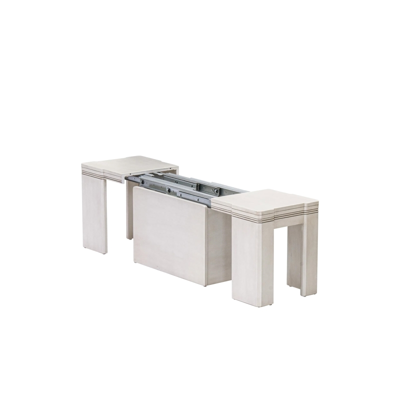 Pemberly Row Extendable Wooden Bench in White Finish