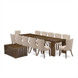 Pemberly Row 14-Piece Extendable Dining Set with Walnut Finish