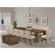 Pemberly Row 14-Piece Extendable Dining Set with Walnut Finish