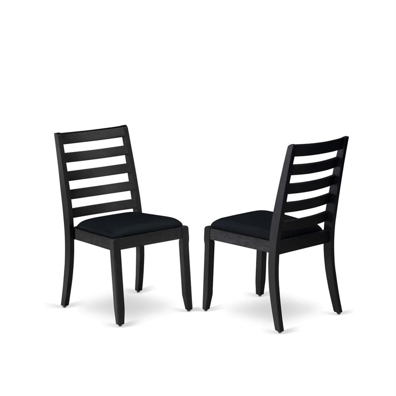 Pemberly Row Black Dining Chairs Set of 2 with Linen Upholstery